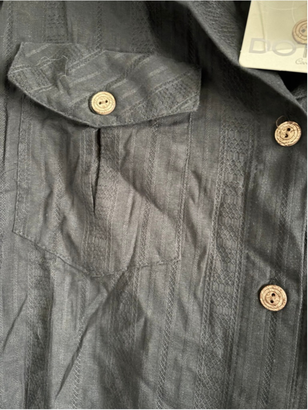 Women's Dotti Black Button Down Rolle Sleeve Shirt 1X - Picture 5 of 7